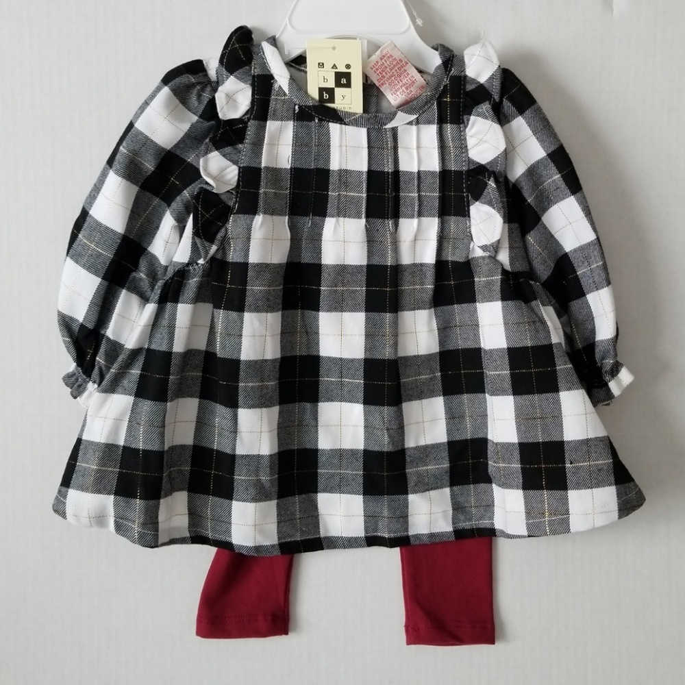 3-6 months New Max studio baby plaid outfit